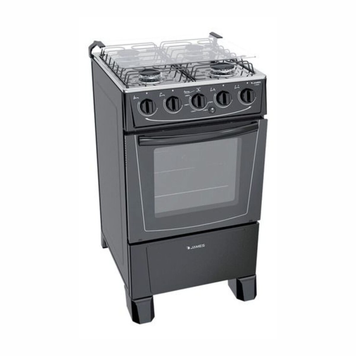 Cocina Gas James Horno Autolimpiante 4 Hornallas Termocupla - Negro 