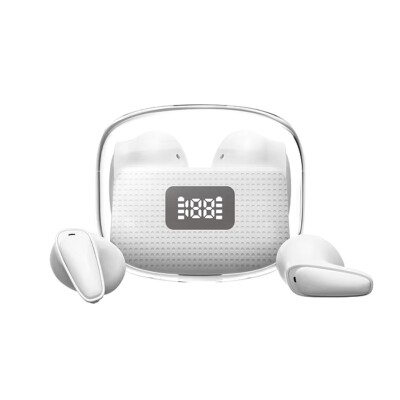Auriculares bluetooth F10 con display en estuche Blanco Auriculares bluetooth F10 con display en estuche Blanco