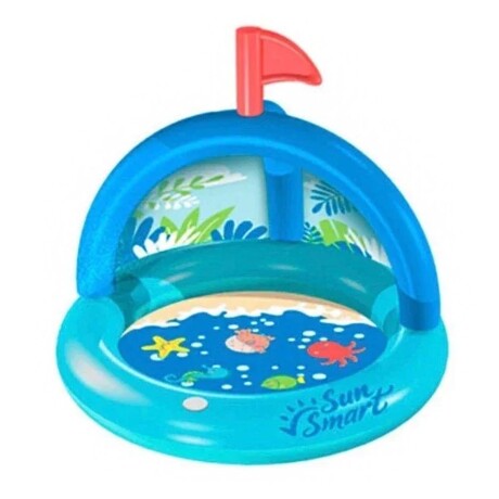 Piscina Infantil Inflable Toldo Ajustable Protección Sol 50+ Azul