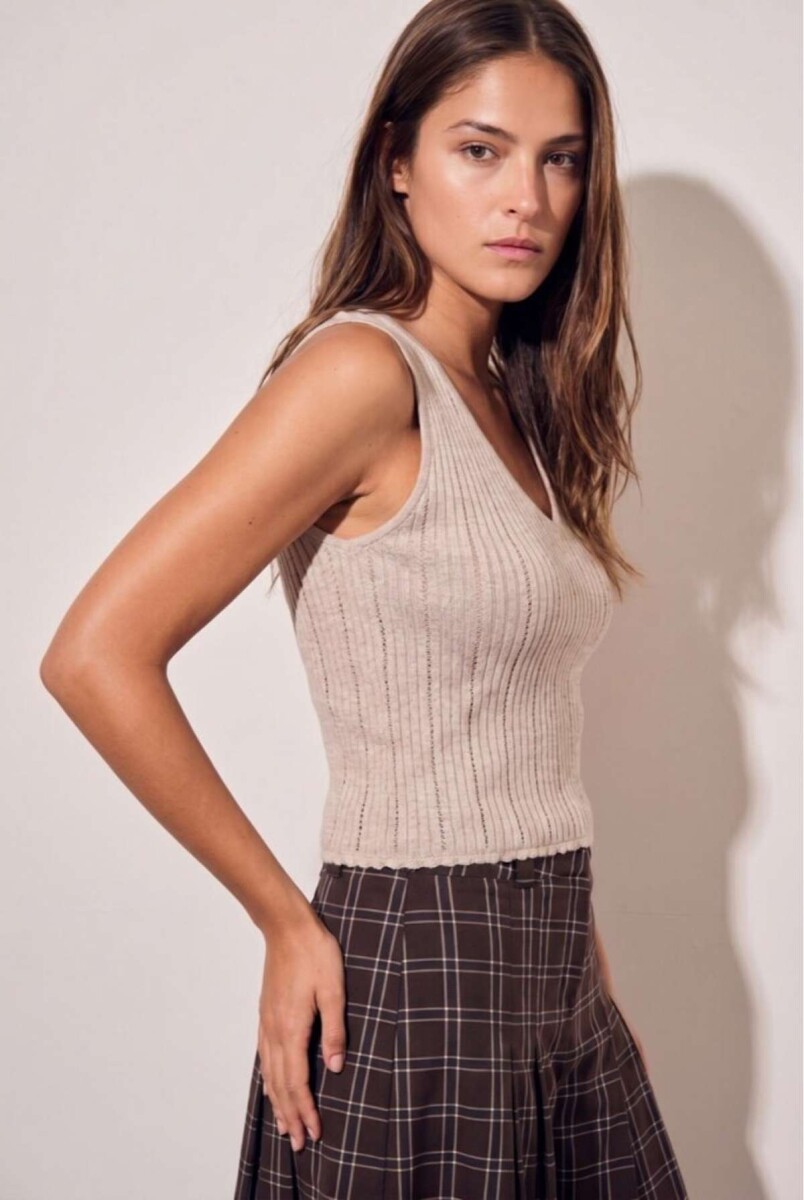 Top Tejido - Beige Melange 