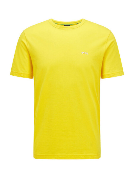 Hugo Boss -Remera básica de algodón, regular fit, TEE CURVED Amarillo