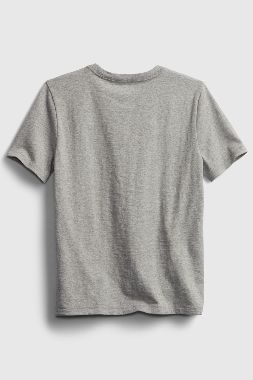 Remera Básica Con Bolsillo Niño Light Heather Grey