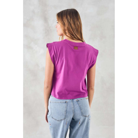 Top Algodon Peinado Magenta