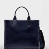 Cartera de Mano Capri En Cuero Liso Azul