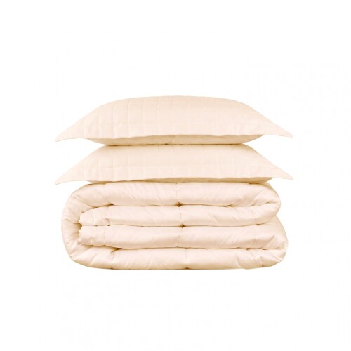 Acolchado mas Fundas 2 plazas - Finezza 400 hilos Beige