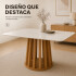 Mesa De Comedor Jade Circular 102 Cm Laqueada Vidrio Moderna Blanco 1