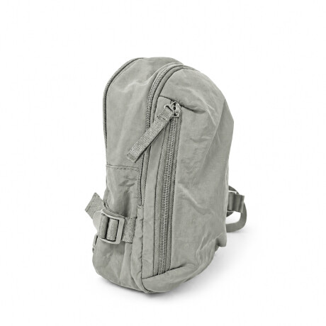 Morral mochila cruzada ajustable con bolsillos Gris