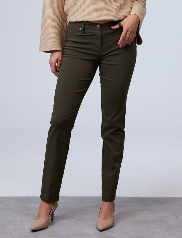 Pantalon Slim VERDE OSCURO