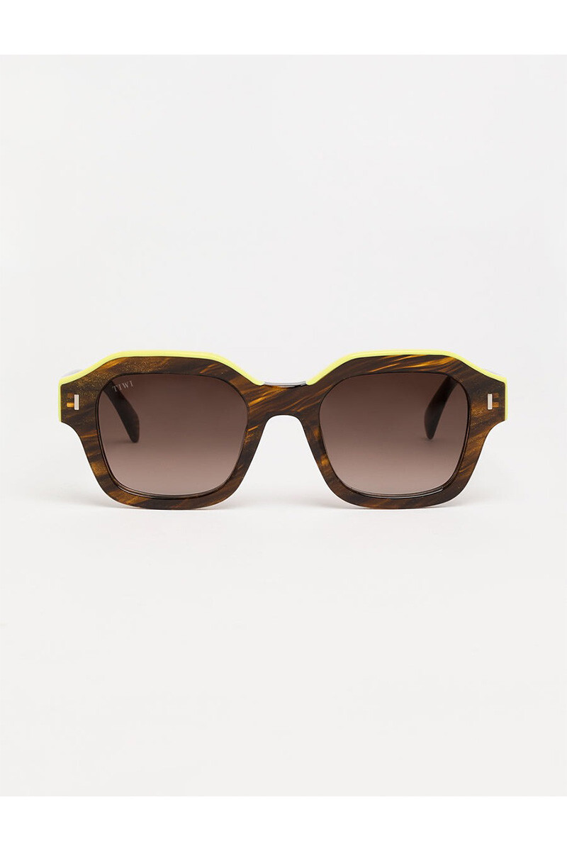 Lentes Tiwi Carole - Acetate Stripe Brown/lime Topline With Blue L 