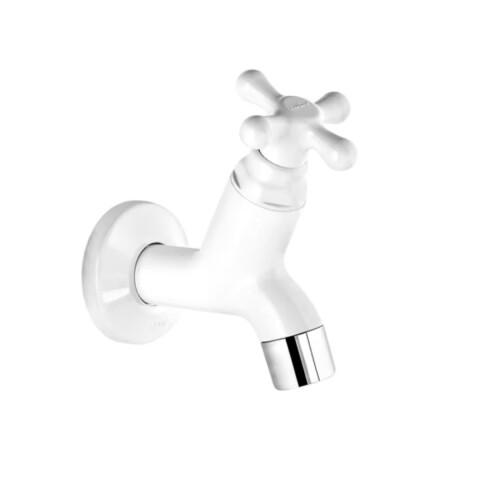 Canilla de pared corta Marujá 10 cm blanca Canilla De Pared Corta Marujá 10 Cm Blanca