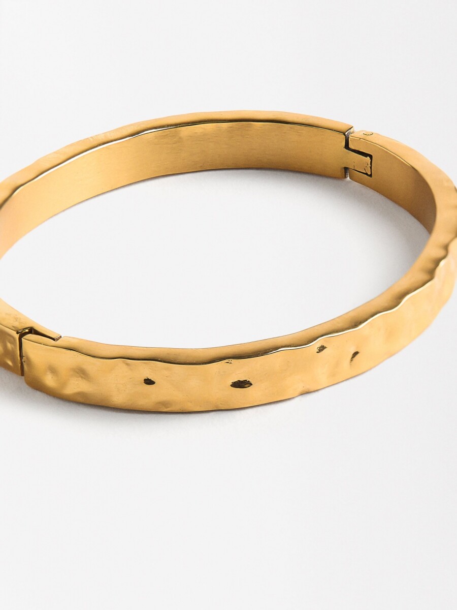 Pulsera Rígida Irregular - Acero Inoxidable dorado
