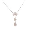 Conjunto Triple-Plata rodinada 925-Piedra Cuarzo rosa-CJ2040 conpiedra