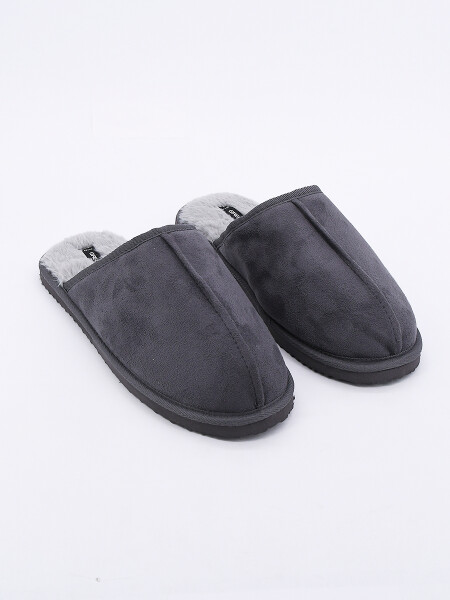 PANTUFLA DE HOMBRE GRIS OSCURO