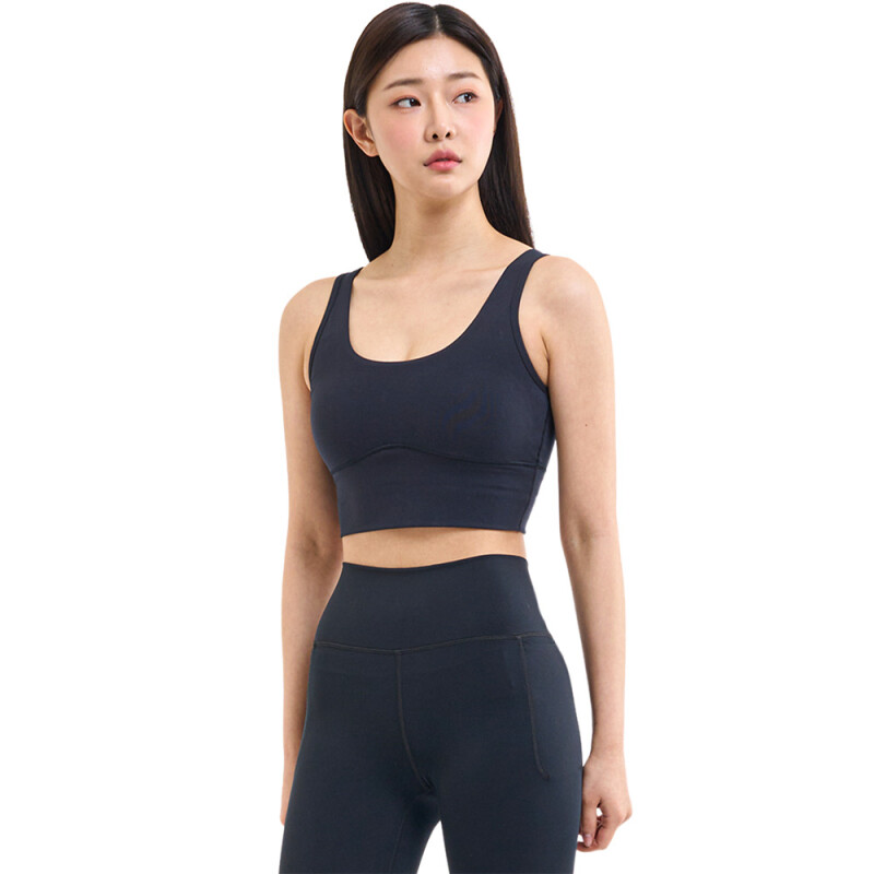 Meridian Fitted Crop Tank-ORG BLK-001