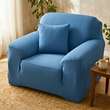 Cubre Sofa Elastico Elastizado Funda 1 Cuerpo Plaza Azul 1