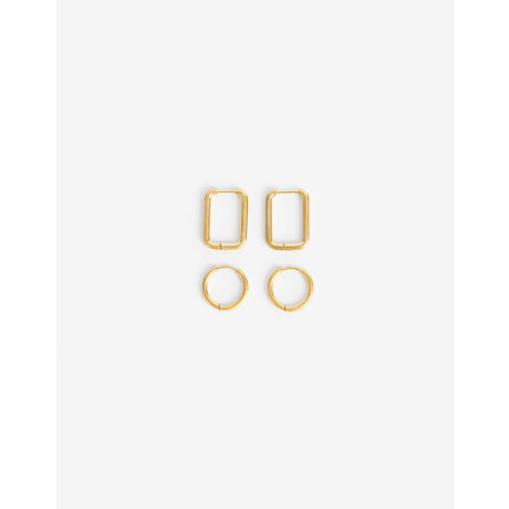 Aros Argollas Set Metal Dorado