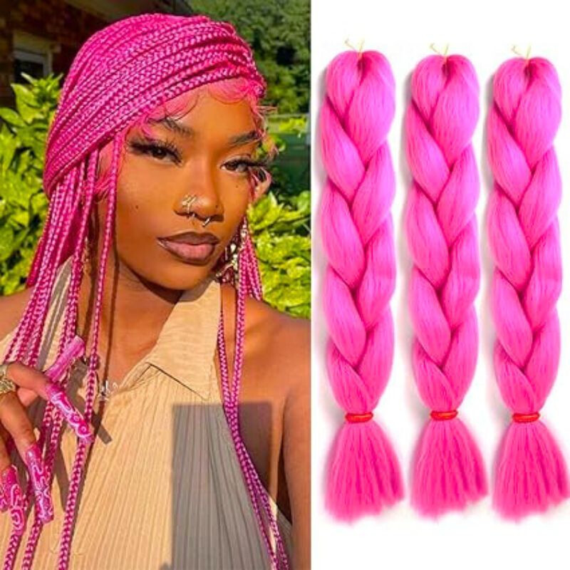 Extensiones de Cabello Sintético Fucsia