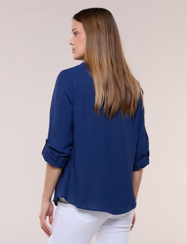 Blusa Holgada Triple Botón AZUL