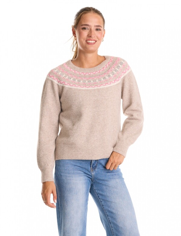 Buzo Lana Fairisle BEIGE/MULTI