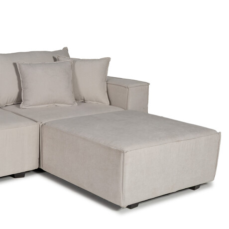 Sofá Modular Maia (5 módulos) - Tela Microfibra 12072 (Beige)