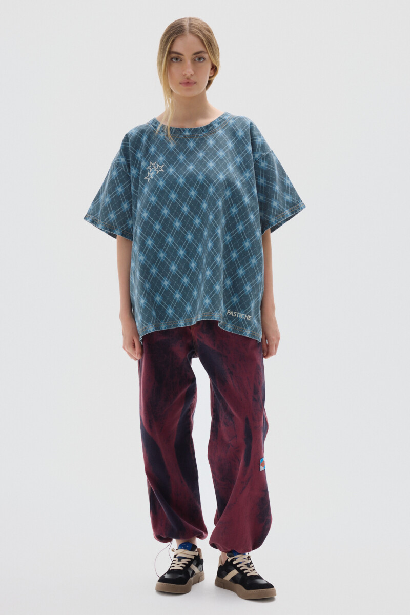 T-shirt Row Print Blue