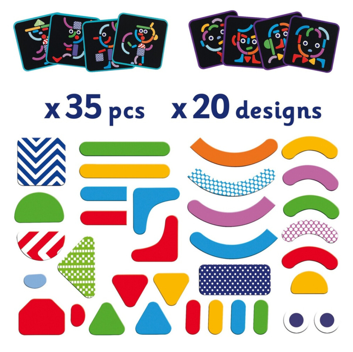 Piezas Magneticas de madera Djeco Geobonhomme - 4 años en adelante 