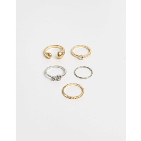 Anillos Sets De Metal Combinacion Bicolor