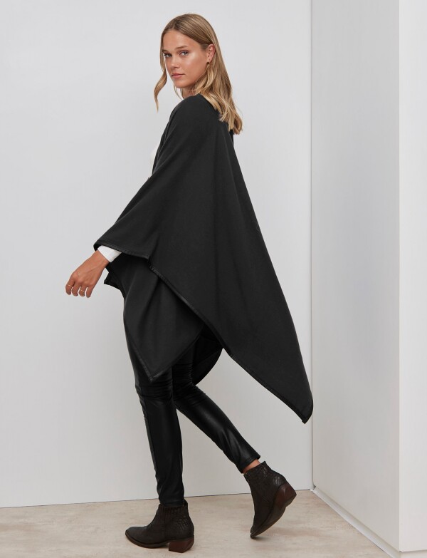 Ruana Soft Det Ribet NEGRO