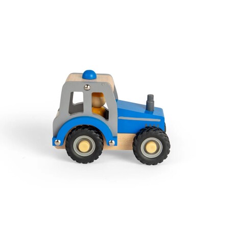 Mini Tractor de madera azul