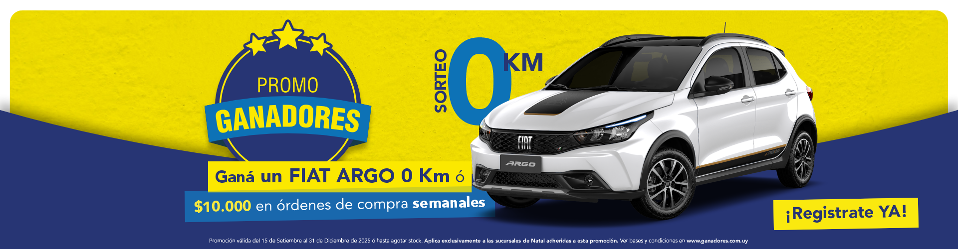 SORTEO AUTO FIAT ARGO TREKKING 0 KILOMETROS