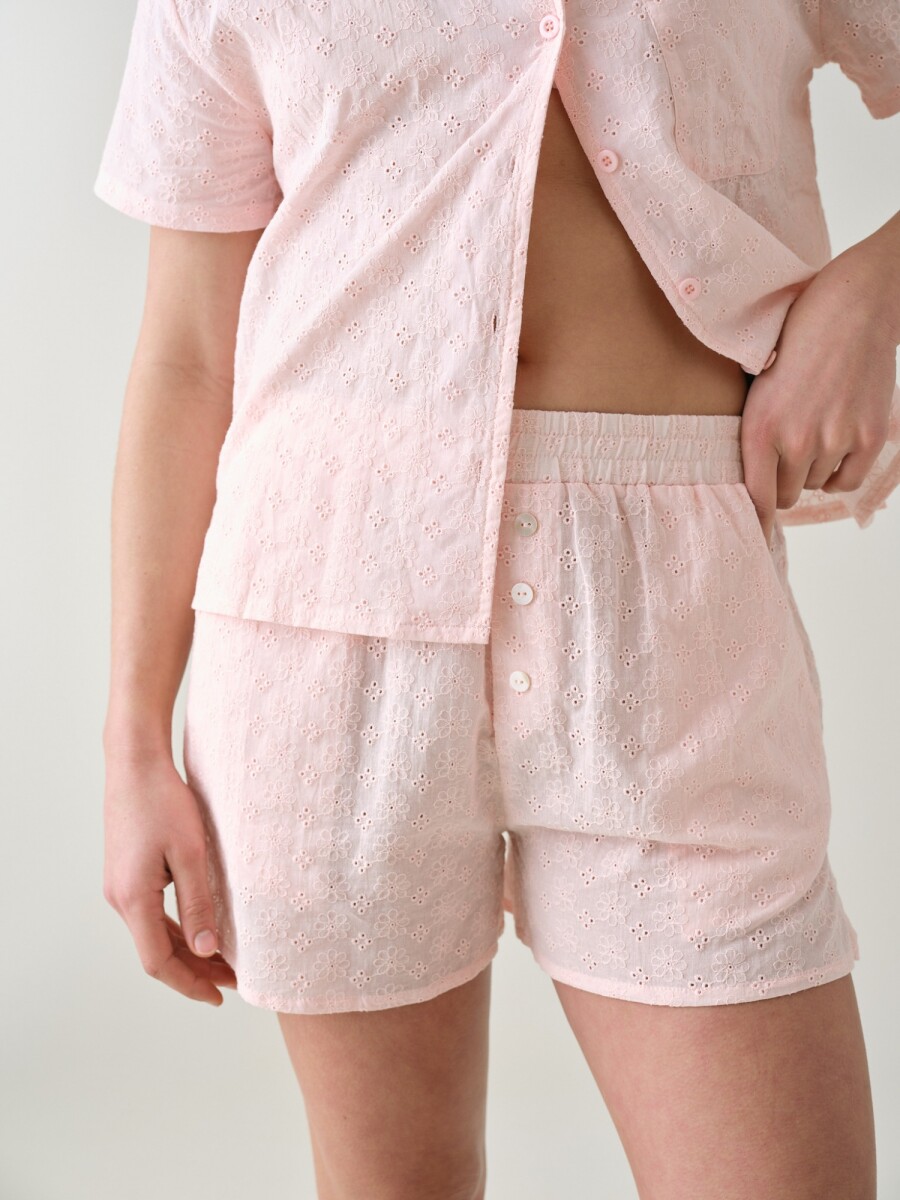 Short Broderie - Rosado 