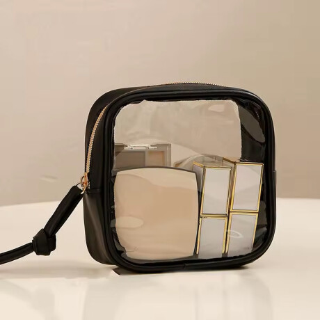 Neceser transparente con cierre chico Negro