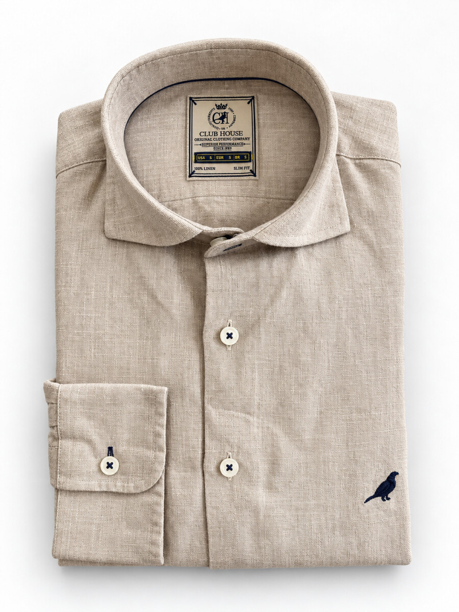 Camisa Lino Hudson Collar - Sand 