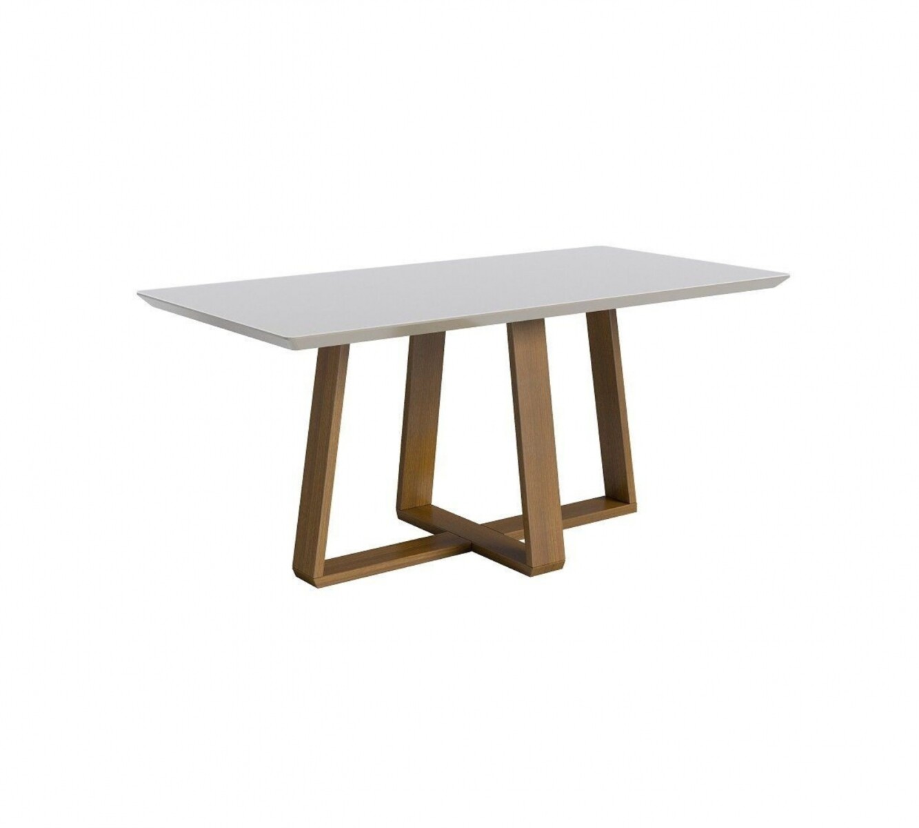 Mesa de Comedor 1.6 Linea Manhattan Vidrio Blanco/Natural 