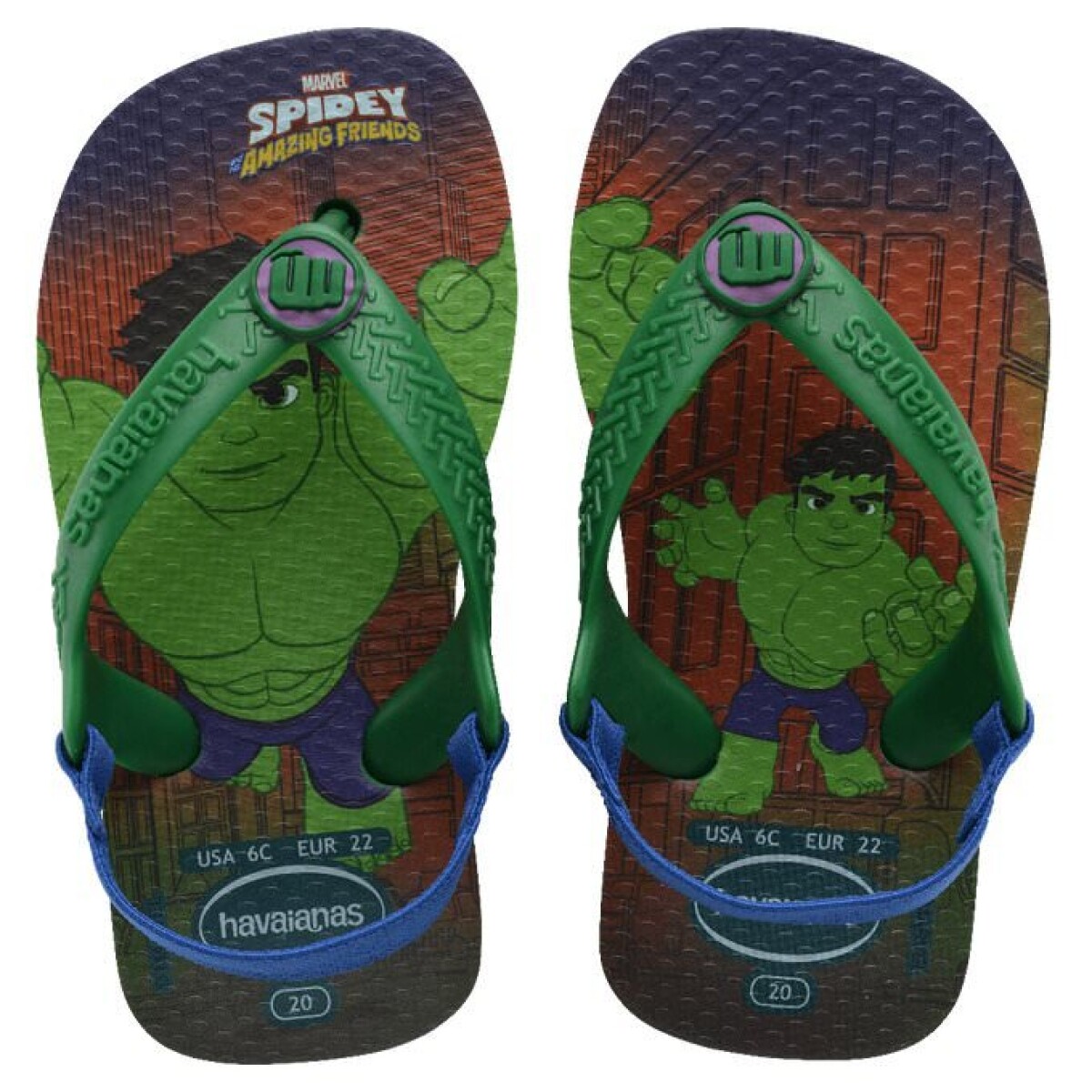 Sandalias Infantiles Havaianas New Baby Heroes - Verde Patria 