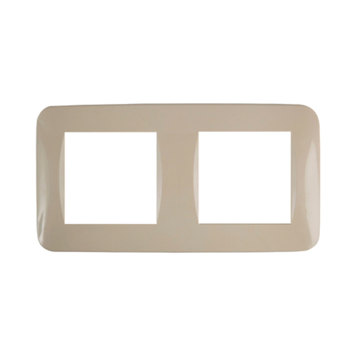 Plaqueta p/2 + 2 módulos, marfil - Mini Reggio - M46916 