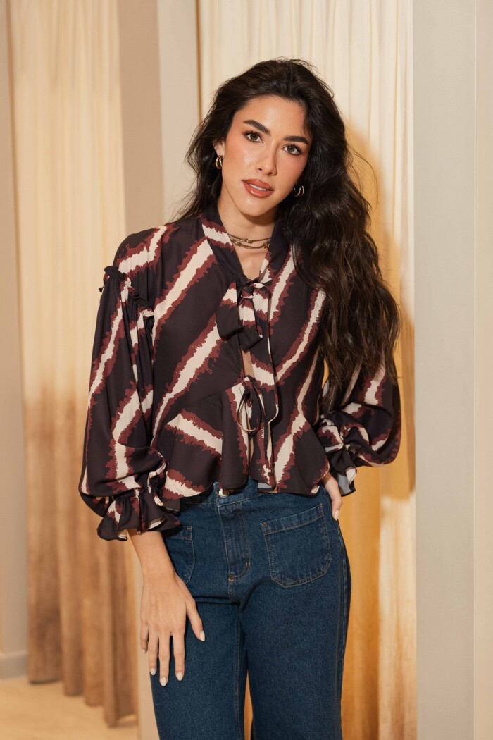 BLUSA AURORA ROUGE NATURAL ZEBRA BLUSA AURORA ROUGE NATURAL ZEBRA