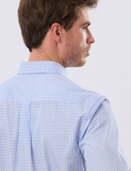 CAMISA CUADROS Celeste