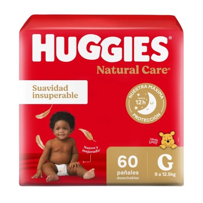 Pañales Huggies Natural Care Talle G 60 Uds. Pañales Huggies Natural Care Talle G 60 Uds.