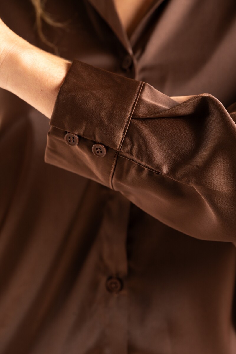 Camisa Saten Chocolate