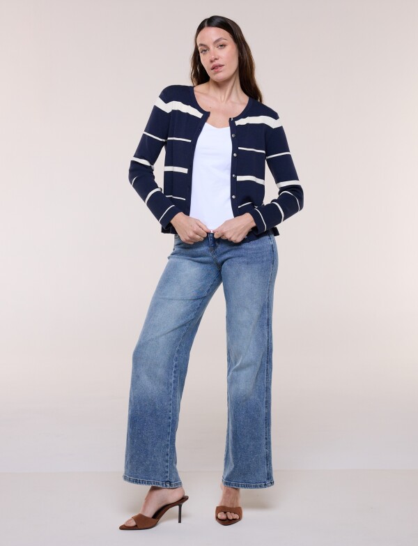 Cardigan Tejido Con Botones AZUL