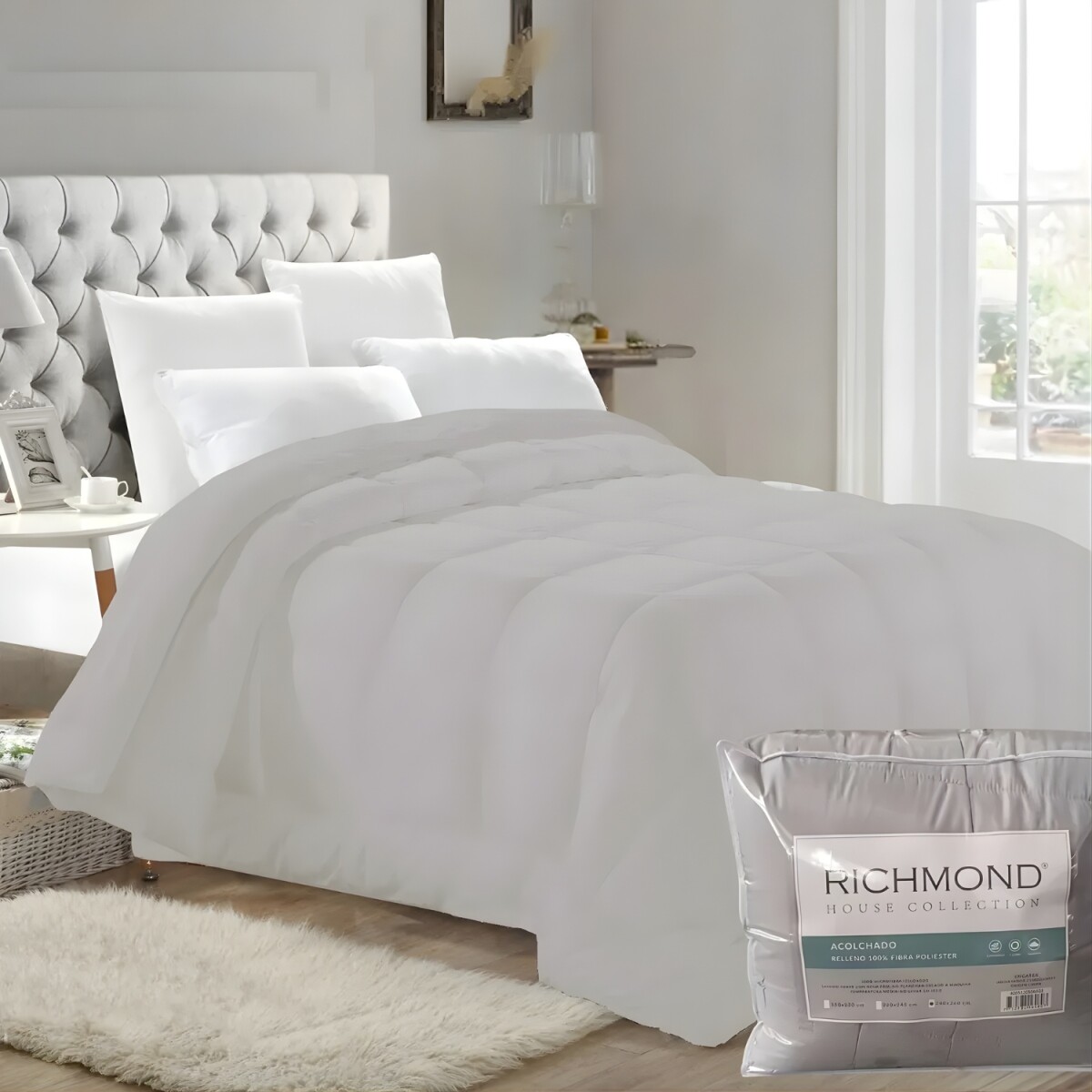 Acolchado 2 Plazas Richmond Plus - Gris 