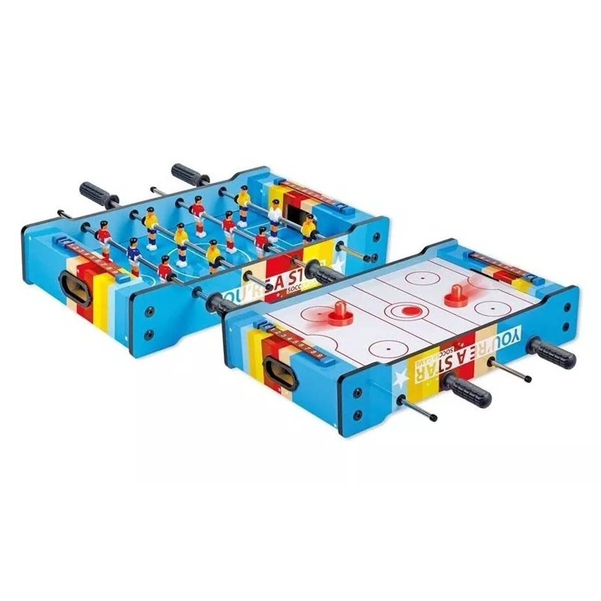 Futbolito y Tejo de mesa en madera para niños 