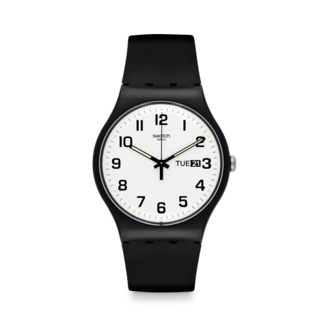 Reloj Swatch SO29B703 Twice Again de silicona Negro