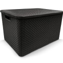 CAJA ORGANIZADORA SIMIL RATTAN 7 LITROS NEGRO Sin color