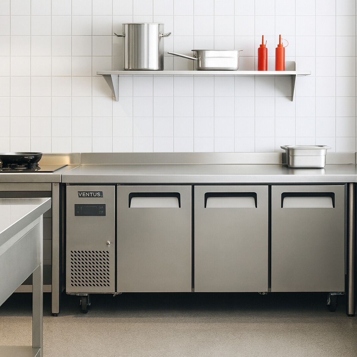 Heladera Bajo Mesada 480 Litros 3 Puertas 