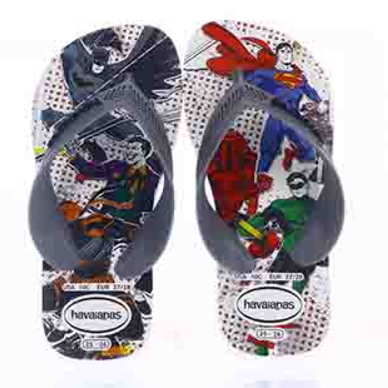Sandalias Infantiles Havaianas Kids Max Heroes Blanco - Gris