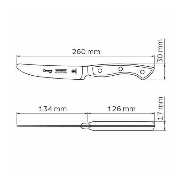 Cuchillo Jumbo 5" para asado "CENTURY" -TRAMONTINA TN9627
