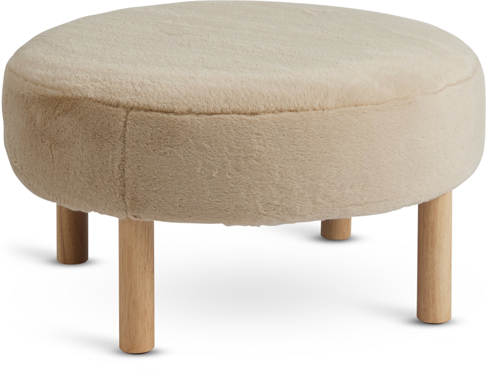 Puf RAMSDAL Ø70 tela beige/color color roble 