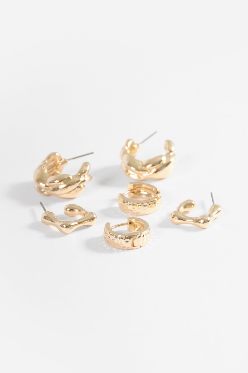 Set de 3 aros texture dorado
